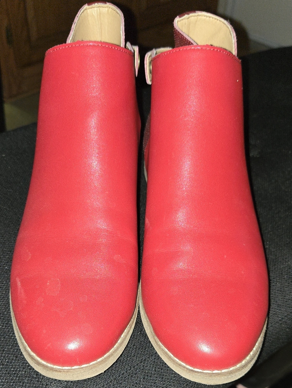 Women's Red Chelsea Ankle Boots